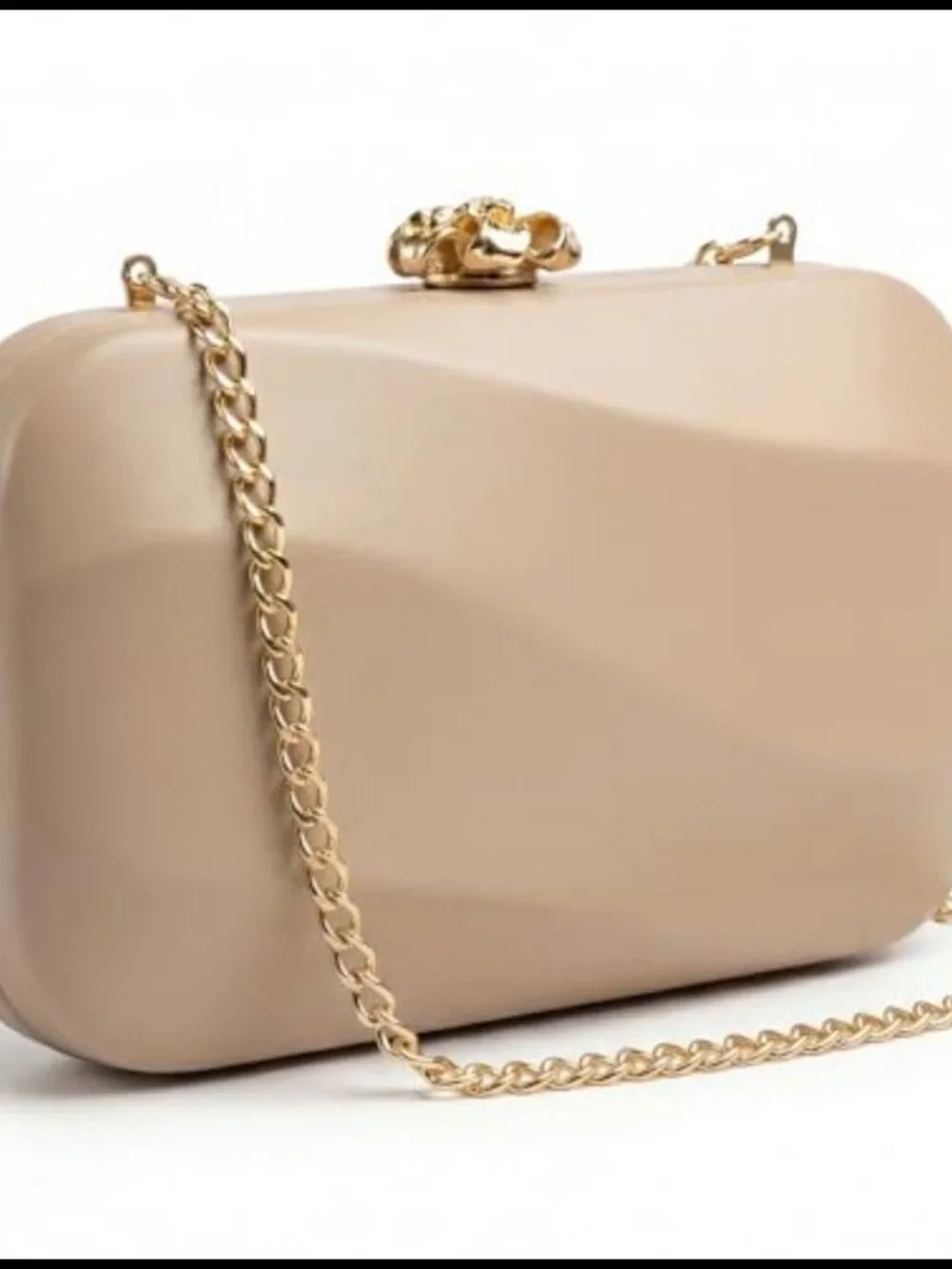 Hard Shell Evening Clutch Purse with Detachable Chain Strap